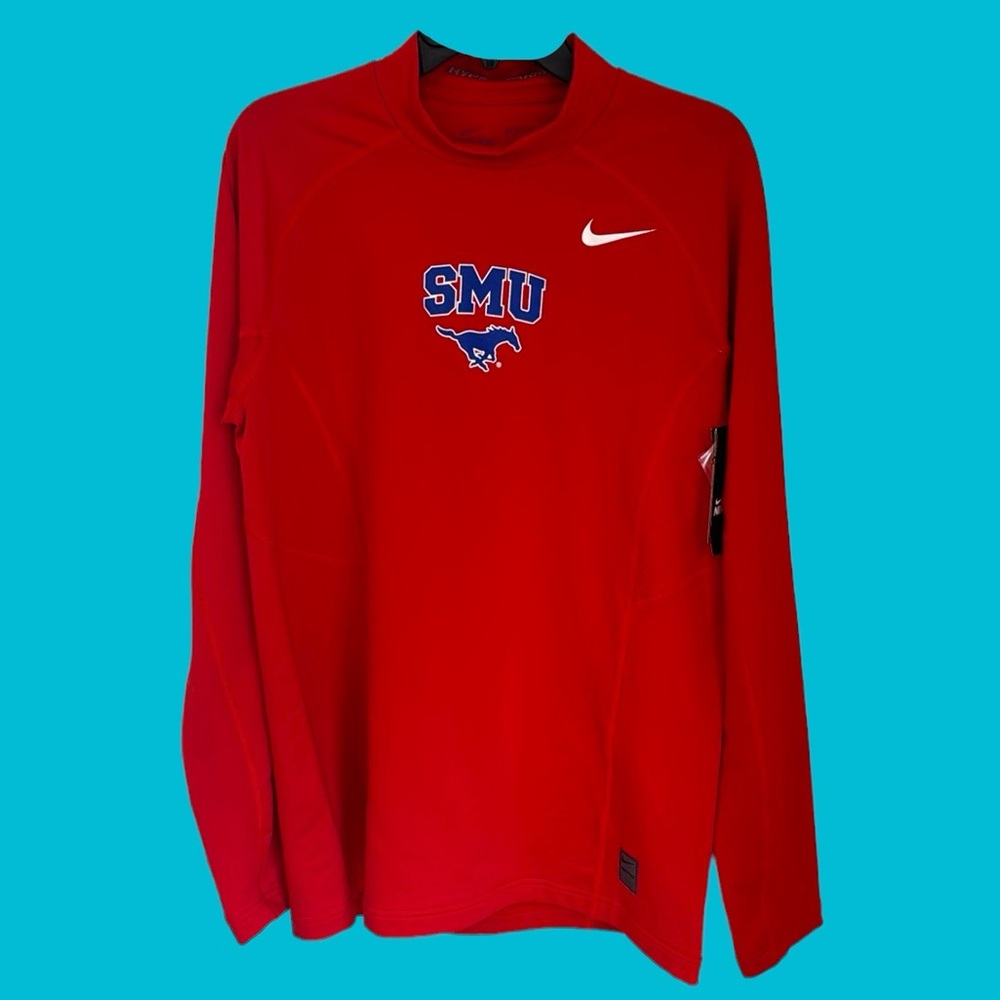 NWT SMU NIKE PRO HYPERWARM FITTED‎ MOCK LONG SLEEVE SHIRT Size Large